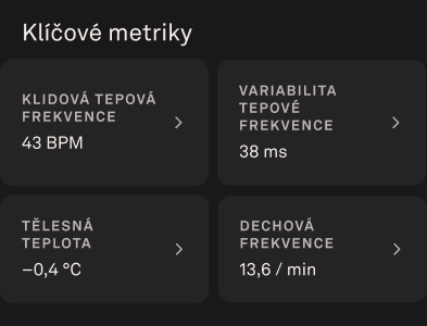 Záložka s dechovou frekvencí