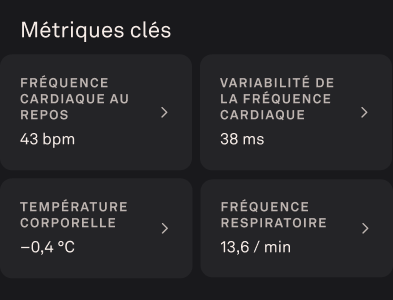 l’onglet préparation, avec la fréquence respiratoire mise en évidence par un encadré rouge