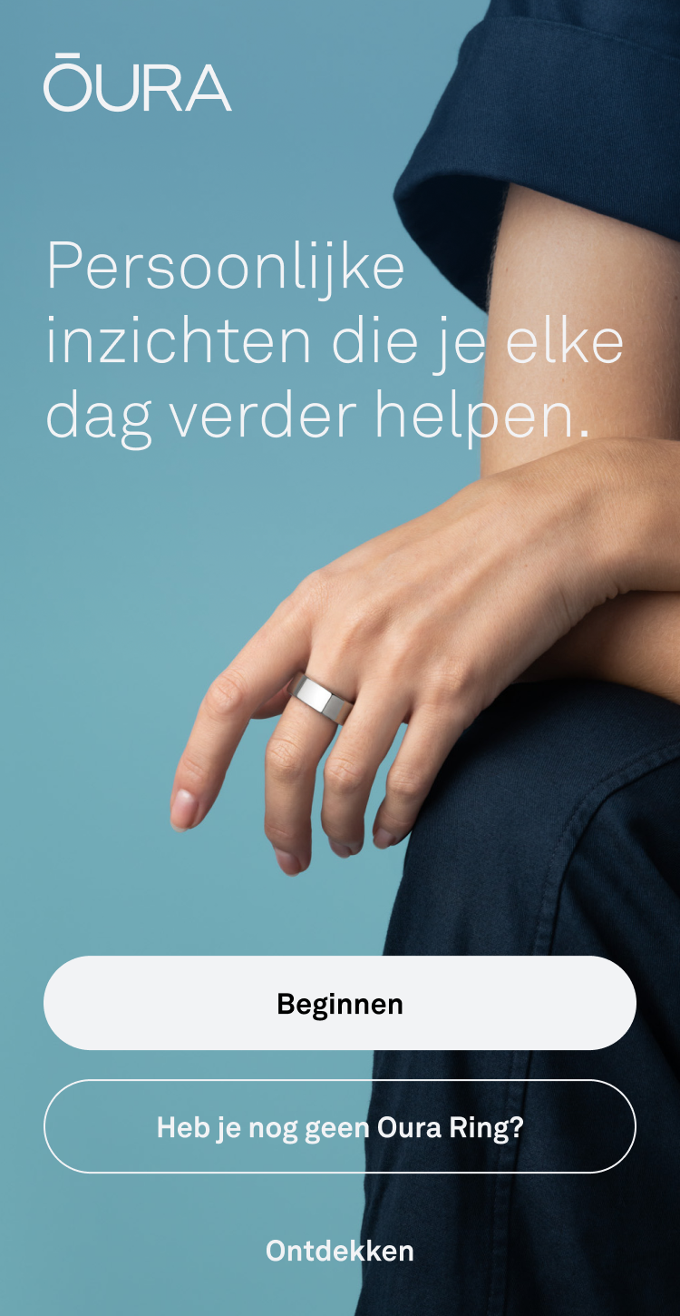 een screenshot van het startscherm van de Oura-app