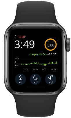 שתי דוגמאות של עיצובי Apple Watch עם תצוגות